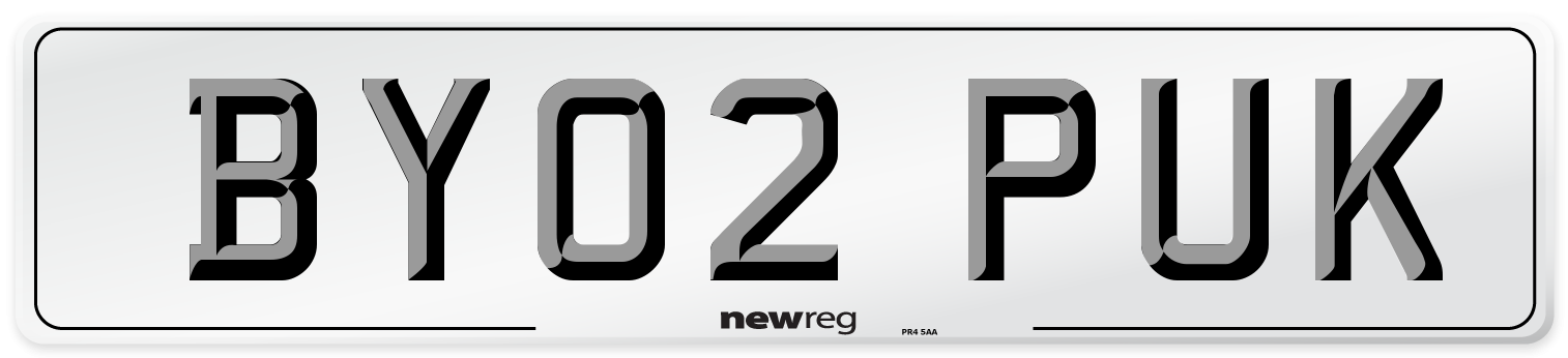 BY02 PUK Number Plate from New Reg